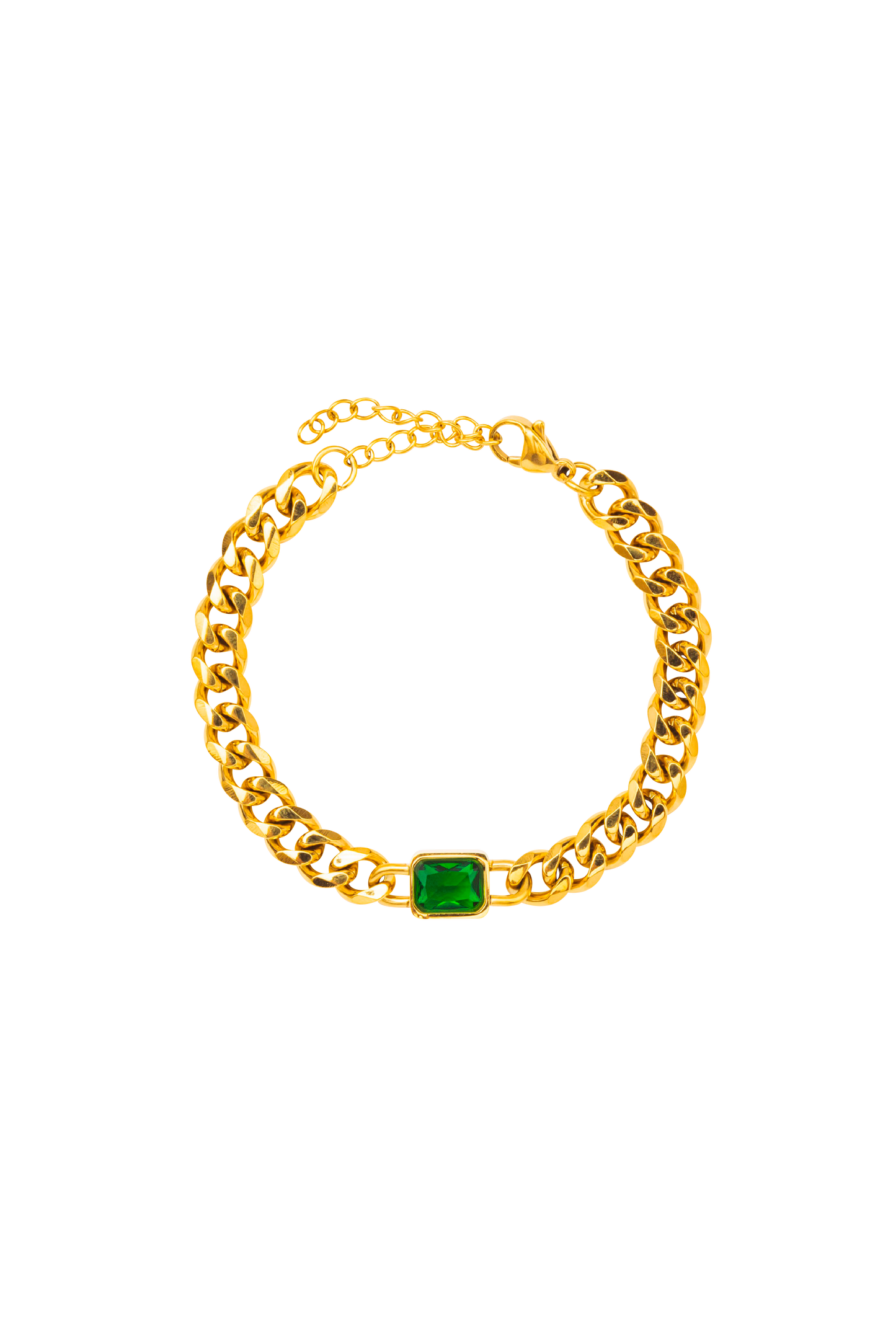THE STONE CURB LINK BRACELET GREEN