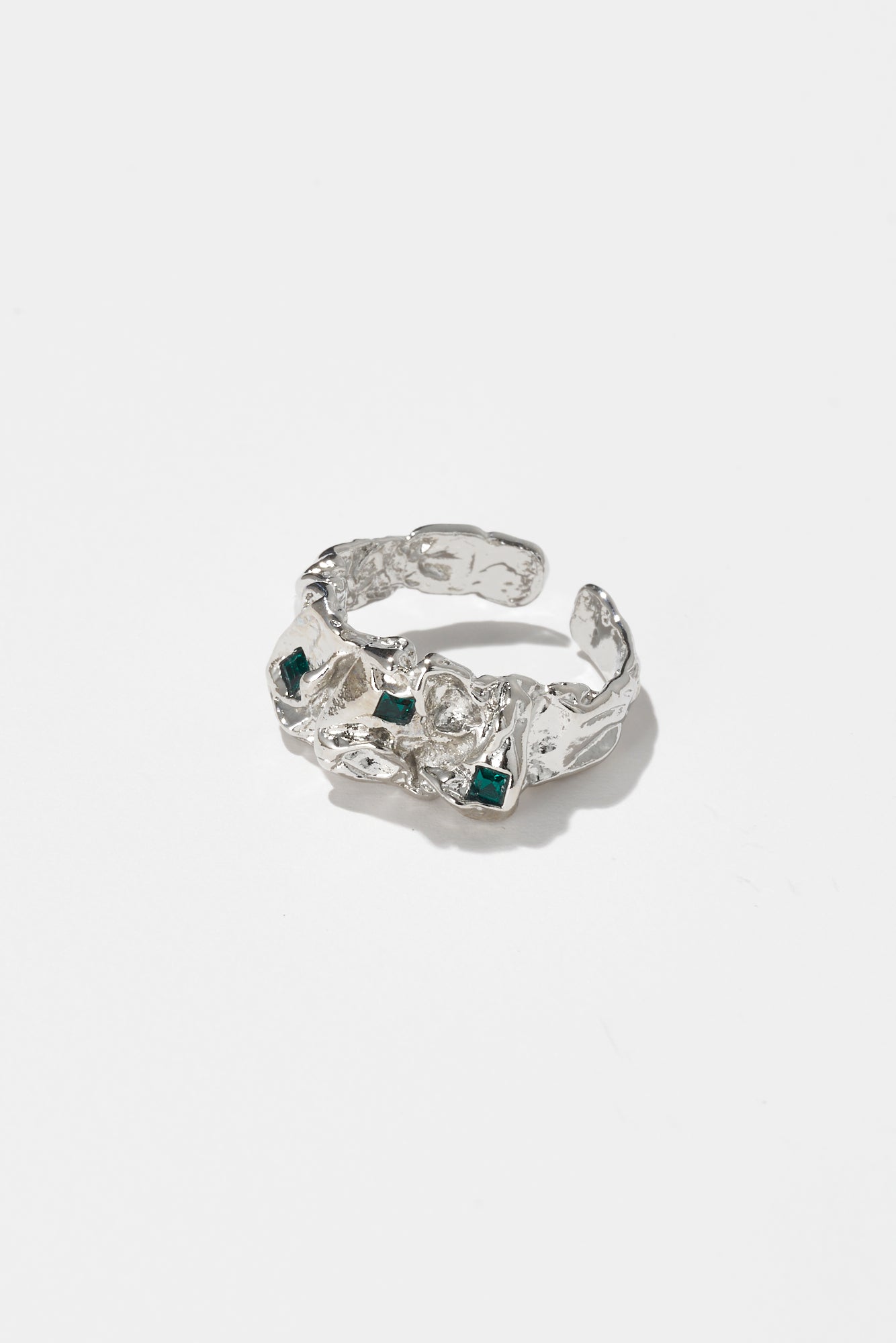 THE BRANCHES EMERALD RING SILVER