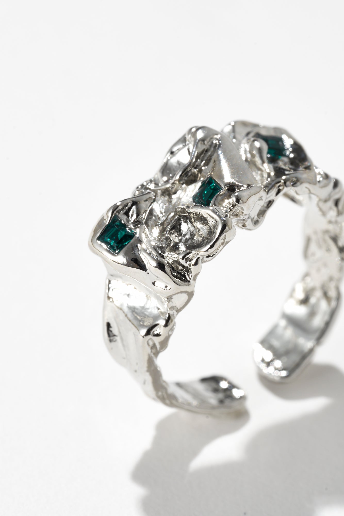 THE BRANCHES EMERALD RING SILVER