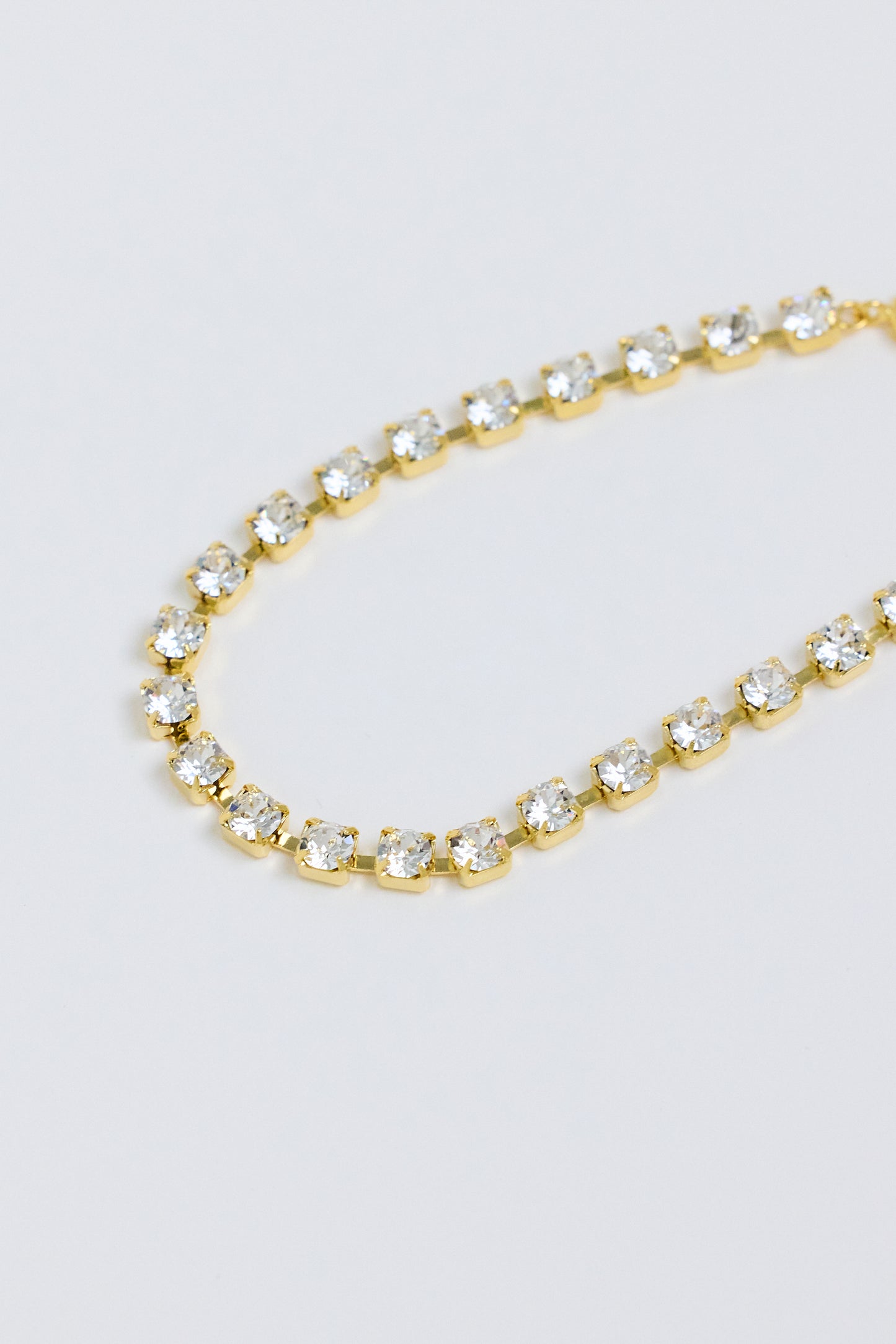 CRYSTAL CLEAR 3mm CROSS CHARM BRACELET