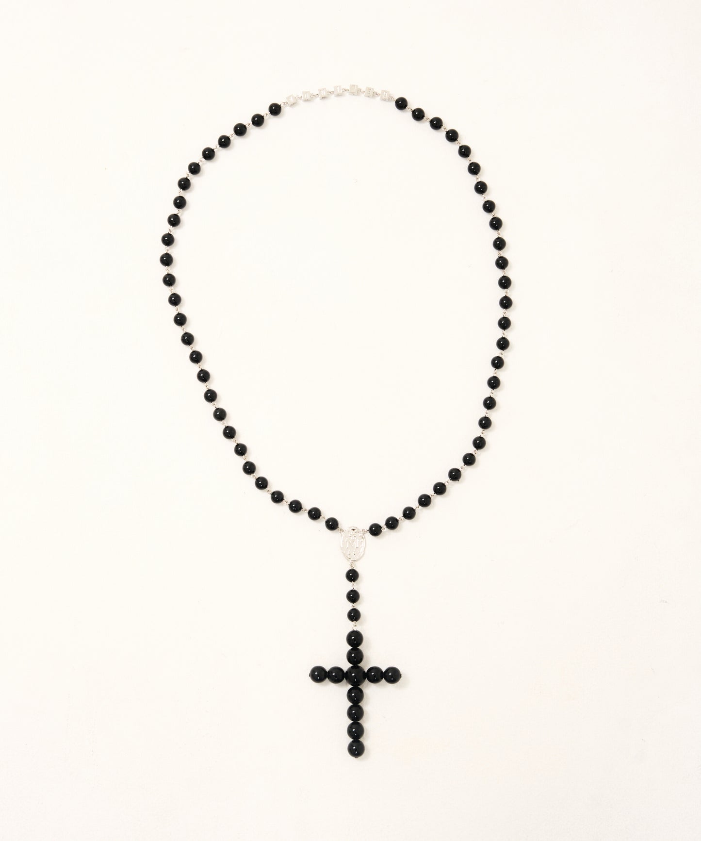 THE CROSS PEARL NECKLACE BLACK