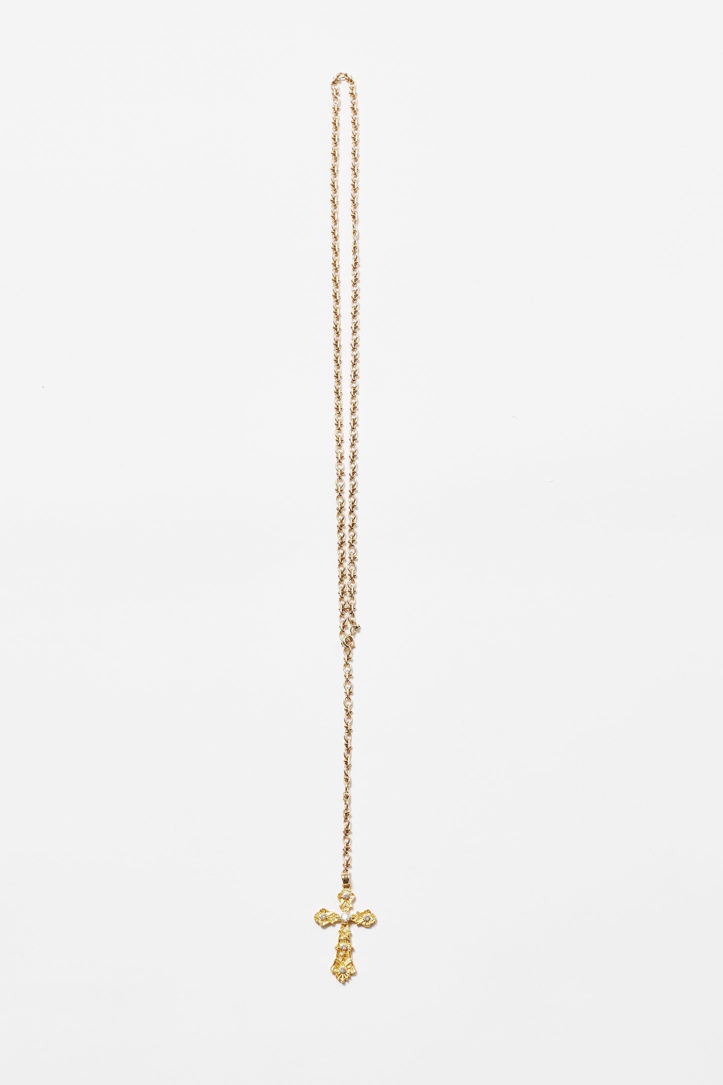 VINTAGE BAROQUE CROSS NECKLACE GOLD