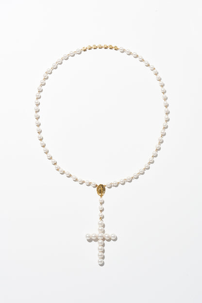 THE CROSS PEARL NECKLACE