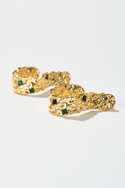 THE BRANCHES EMERALD EARRINGS GOLD